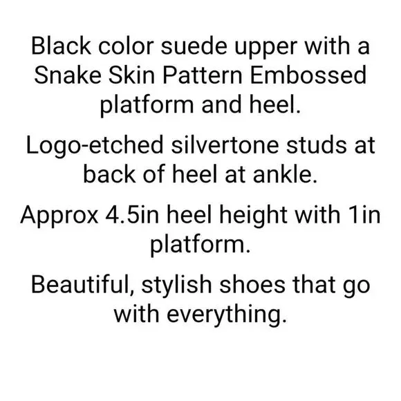 Michael Kors black suede peep-toe platform snakeskin heels (7.5M) - Picture 8 of 8